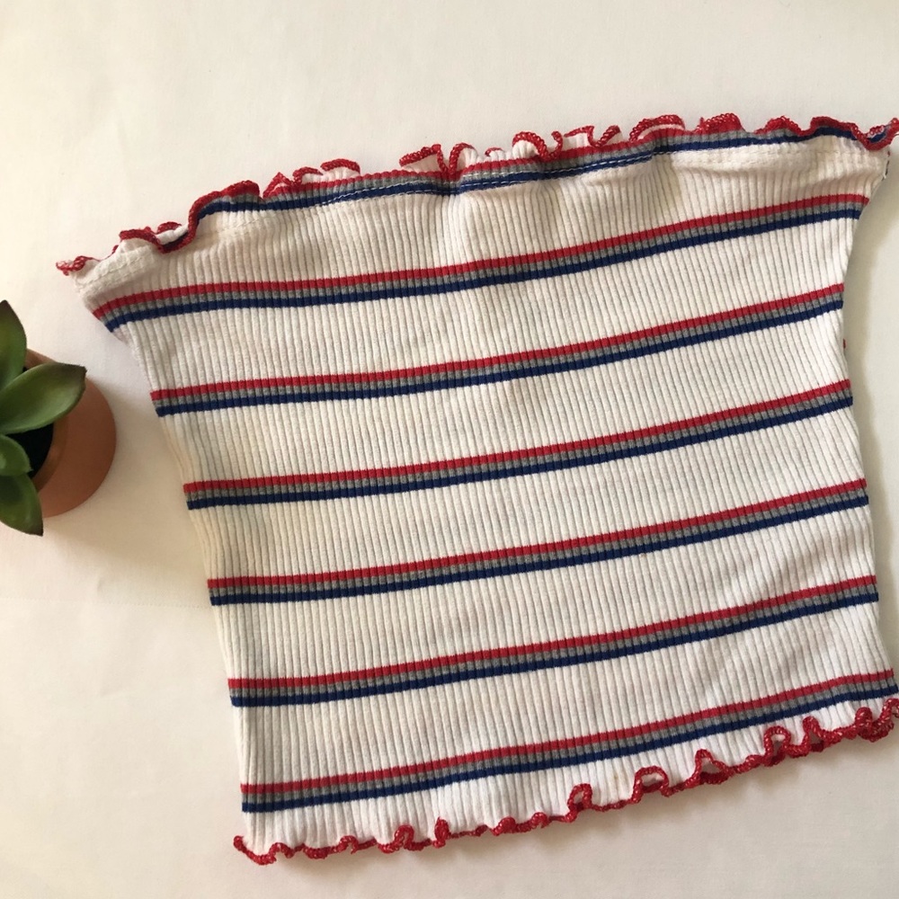 Love Republic red white blue striped tube top